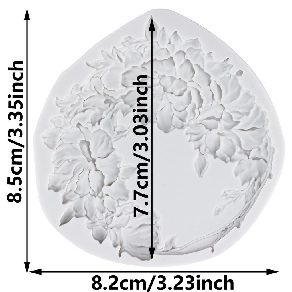 Baroque Photo Frame Silicone Mold Peony Garland Butterfly Rose Fondant Molds Cake Decorating Tools Theme Cake Dessert Decorated Chocolate Candy Mold