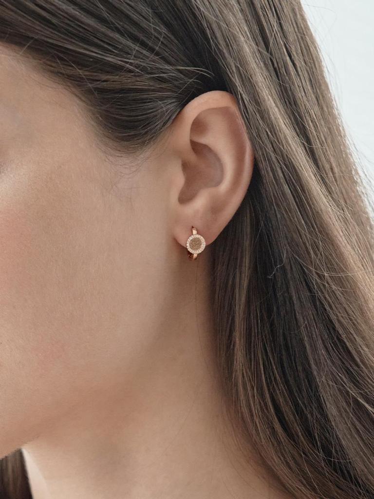 14K Circle Cubic One-Touch Earrings (Gold Filled) C24EGF187