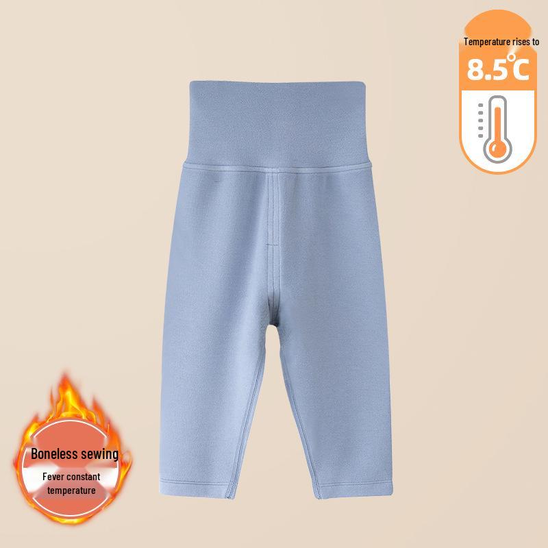 Infant Girls' High-Waisted Thermal Pants - Belly Protection for Autumn & Winter