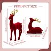 Reindeer Figurines Christmas Decor Resin Ornaments for Office Xmas Farmhouse