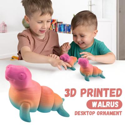 3D Printed Walrus Desktop Ornament, Children's Toy Gift