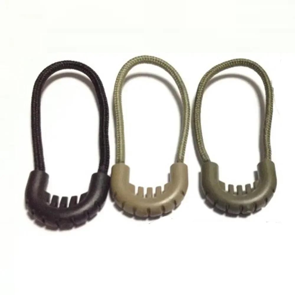 10 Stück EDC Mehrzweck-Reißverschluss Kleine Schwarze Zugschnüre Kordel für Outdoor-Reise Rucksack Diebstahlsicherung Reißverschlussenden Sicherheitsverschluss