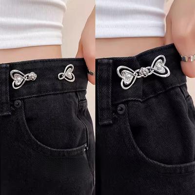 Herzrockhose Taille straffen Broschen Jeans Verstellbare Taille Clip Schnalle Kein Nähen erforderlich Jeansknopf Bekleidungszubehör