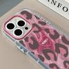 Pink Love Leopard Print for IPhone16pro Mobile Phone Case for Apple 15pro Cream Feather Yarn 15 Ultra-thin Xs/x