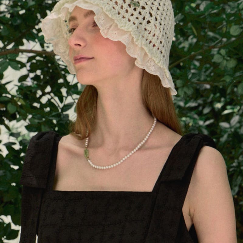 NONLOCAL Lace Knit Bucket Hat - Ivory