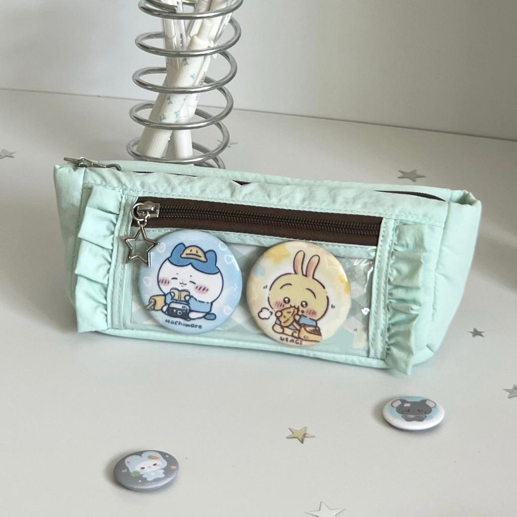 The Large-capacity Simple Lace Pencil Case High-value Student Stationery Storage Bag Stationery Box Pen Bag