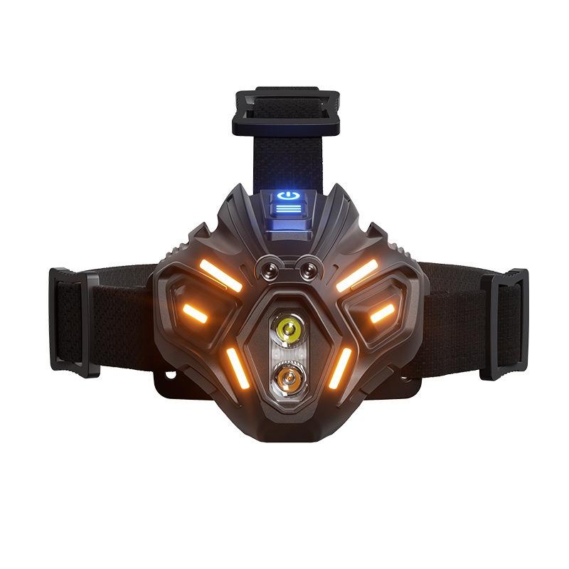 New wave sensing atmosphere multi light source white yellow rechargeable head mounted strong light technology headlight