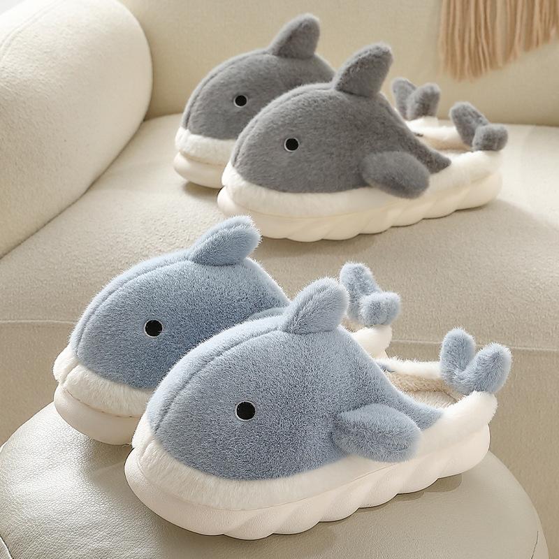 Cotton slippers soft winter thick bottom couple home plush cotton mop warm fluffy slippers