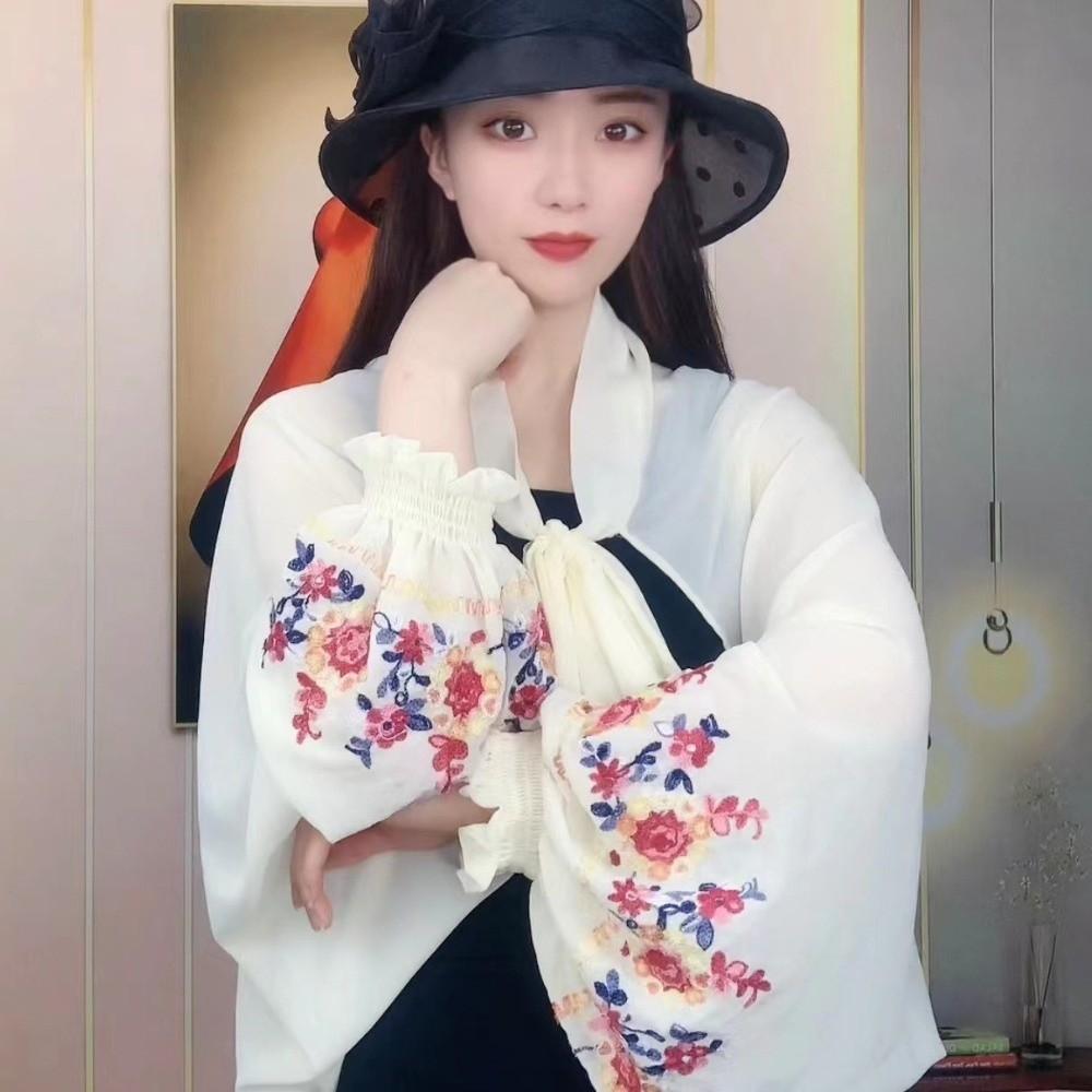 Long Flower Shawl Breathable Seaside Vacation Cloak Fashion Sunscreen Scarf Neck Decoration