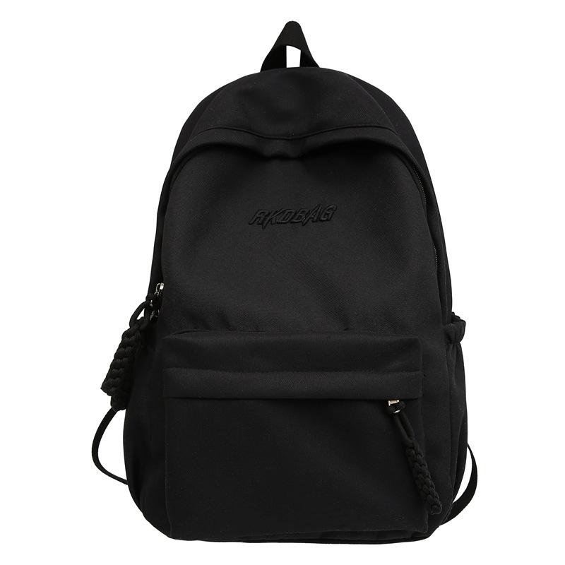 Backpack Female Senior Sense Light Travel Large Capacity Simple Solid Color Backpack Female Campus Junior High School College Student Schoolbag