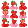 Cartoon Strawberry Honeycomb Ornament Creative Strawberry Hanging Banners  Photo Props