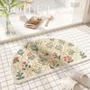 Floor Mat Bathroom Absorbent Mat American Floral Toilet Floor Mat Stain-resistant Door Mat Cashmere Mat