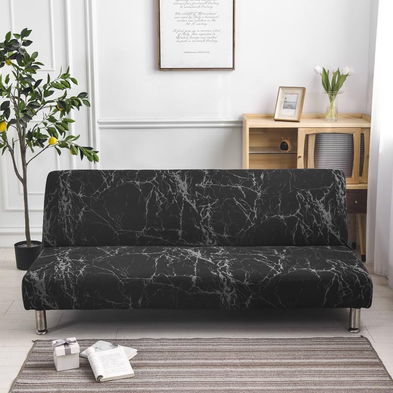 Armless Sofa Bed Cover Spandex Stretch Futon Slipcover Elastic Full Folding Couch Sofa Shield Fitted Full Folding Sofa Slipcover