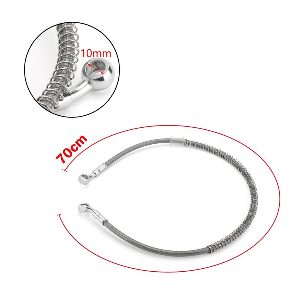 70cm/28" Motorcycle Brake Oil Hose Line Banjo Fitting Stainless Steel Swivel End