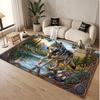 Wolf Theme Soft Crystal Velvet Rug Custom Name & Text Print Non Slip Floor Rug for Bedroom Living Room
