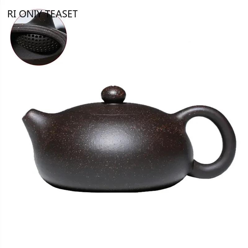 130 ml Råmalm Svart Guld Sand Xishi Tekanna Yixing Ljurlera Skönhetsteanna Handgjord Kula Hål Filter Tebryggare Zisha Te-gods