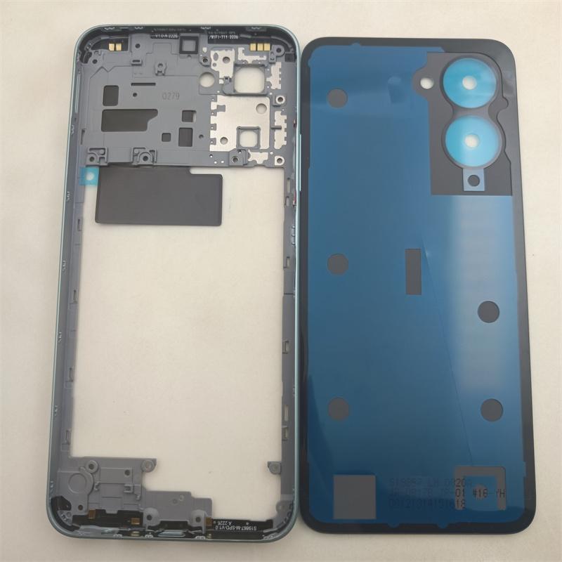 For OPPO Realme C33 RMX3624 Phone Housing Middle Frame+Battery Cover Panel Rear  Housing Rear  Replacement Parts