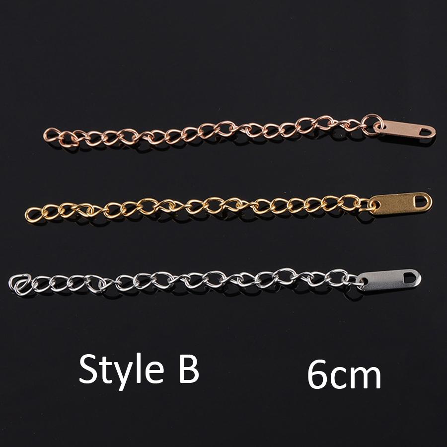 10-20pcs Stainless Steel Extended Extension Tail Chain Lobster Clasps Connector for Bracelet Necklace DIY Jewelry Making Finding