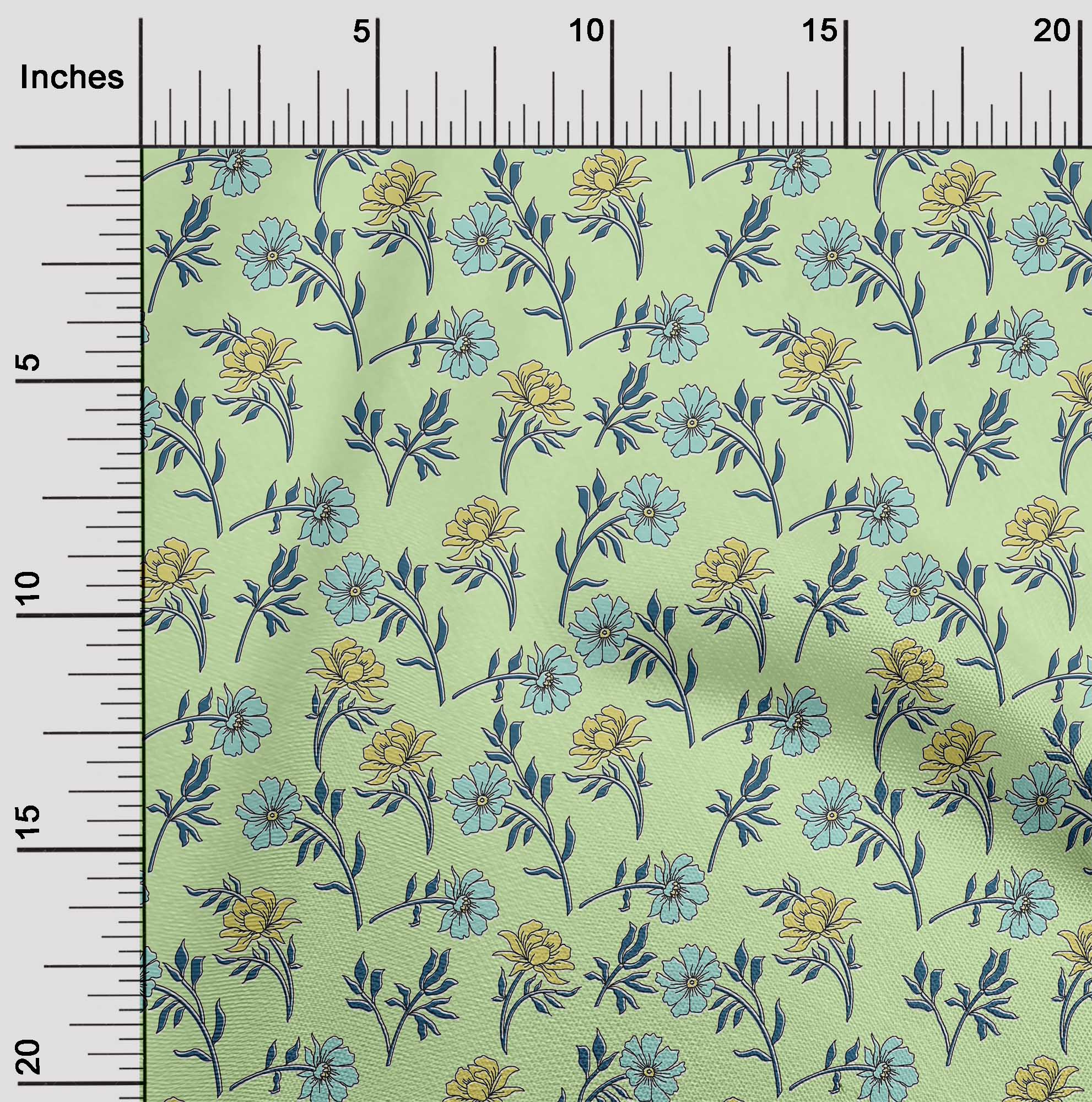 

oneOone Cotton Flex Light Gray Fabric Leaves & Flower Floral Sewing Craft Projects Fabric Prints By Yard 40 Inch 42 Inch Wide - Viscose Chiffon лайм-зеленого кольору