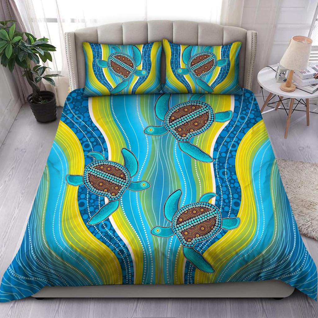 Purple Australian Original Bedding Collection Geometric Pattern Duvet Cover Microfiber Indigenous Style Comforter Cover Twin King Size