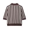 Spring 2025 Women's European & American Striped Knit Polo Cardigan