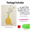 Yellow Vase with Flowers Pearl Art Kit with Frame 3D Sparkling Canvas Painting Elegant Luxury Room Wall Decor Art Gift for Home Decoration