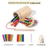 Solid Wood Sorting Bin: Color & Shape Recognition Toy for Ages 3-6