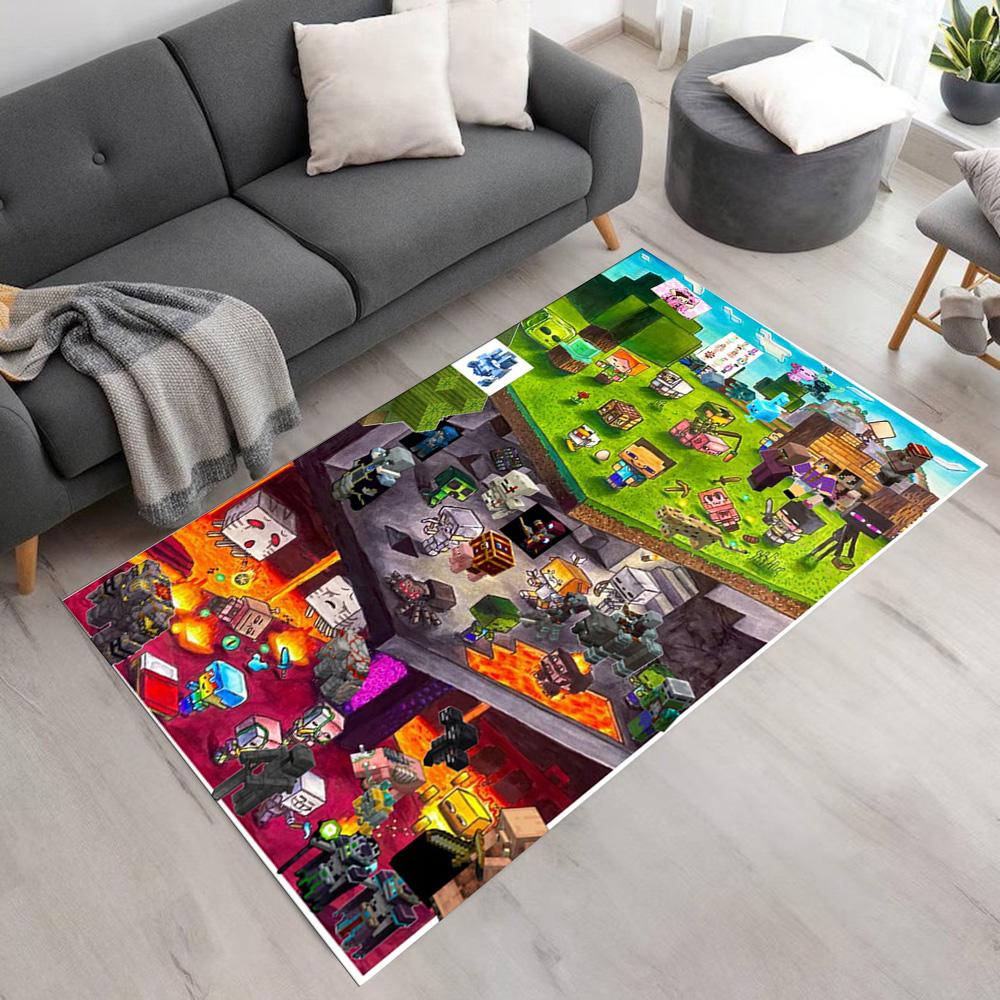 Minecraft Floor Rug Office Rug Suitable for Bedrooms Foyer Game Room Dormitory Anti-slip Rug Decorate Offices Perfect Gift for Women/Men