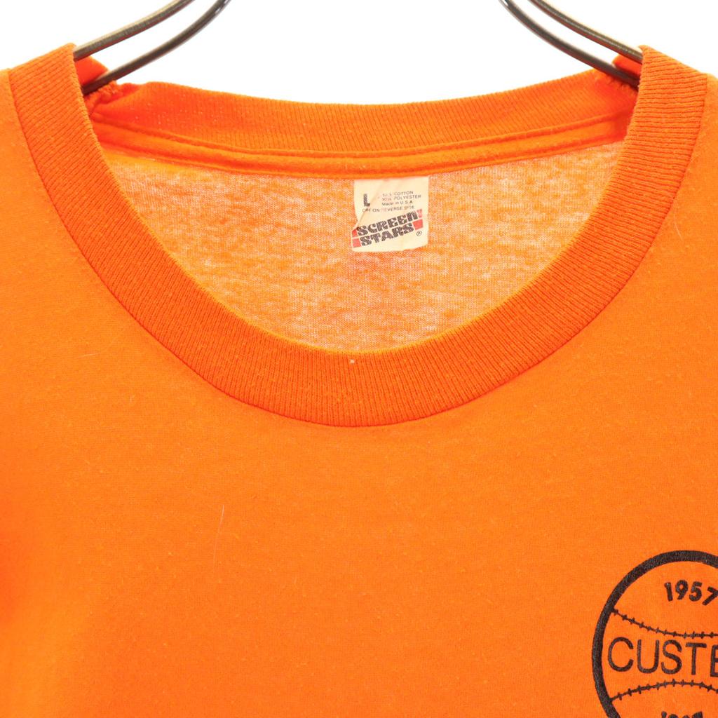 SCREEN STARS 80s Made In USA Vintage Short Sleeve T-shirt L Orange Men's Used