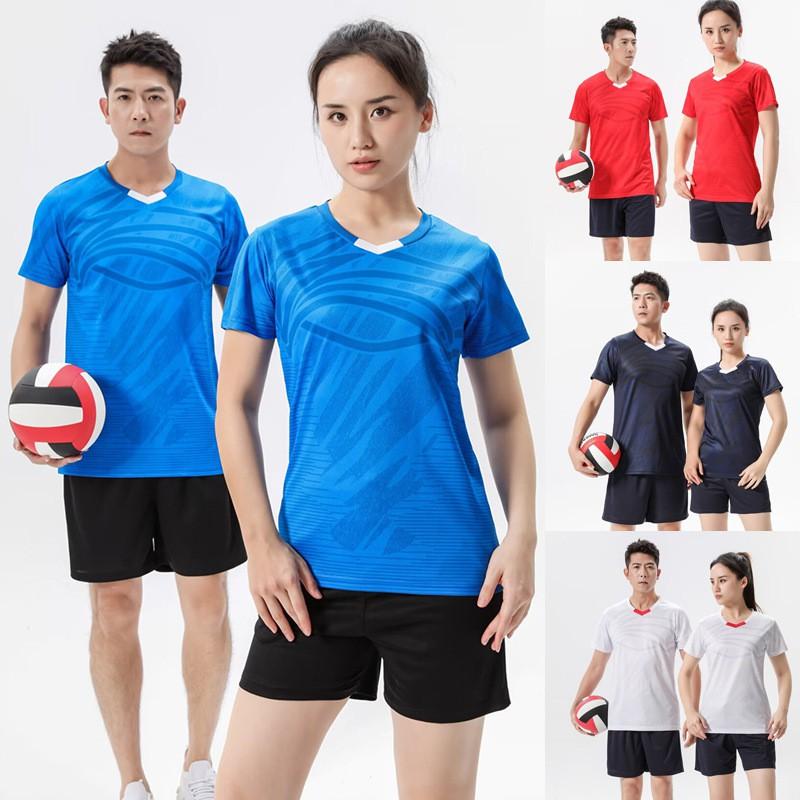 Men Women Short Sleeve Volleyball Jersey Set Quick Dry Breathable Team Uniforms Training Competition