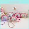 Cute Japanese Style Rainbow Heart Shoulder Bag For Kids With Cartoon Design