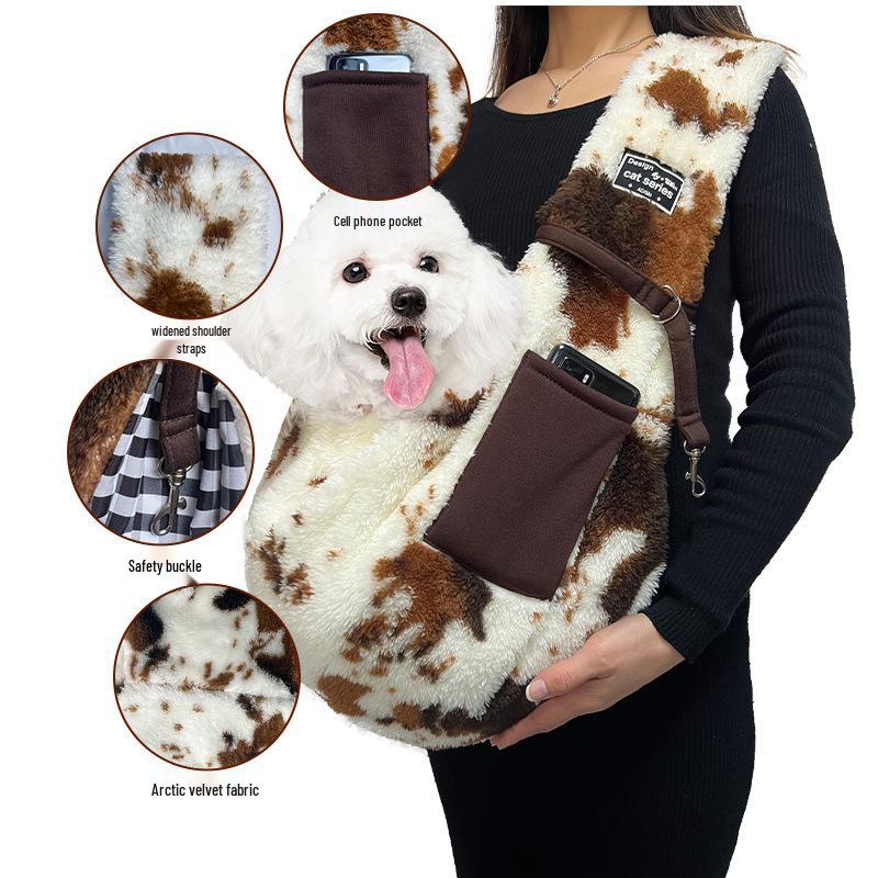 In Stock Cross-Border Portable Pet Sling Backpack for Small Dogs & Cats - Winter Outdoor Carrier Bag