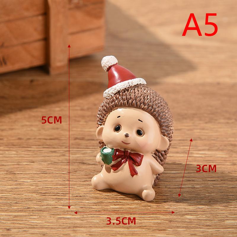 Resin Christmas Decorative Ornaments Animal Modeling Christmas Gifts Desktop Ornaments Resin Crafts Daily Gift Giving Figurines