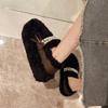 Lamb Wool Shoes Women's Thick-soled Outer Wear Autumn and Winter New Korean Version Round Head Velvet Lazy One Pedal Doudou Cotton Shoes
