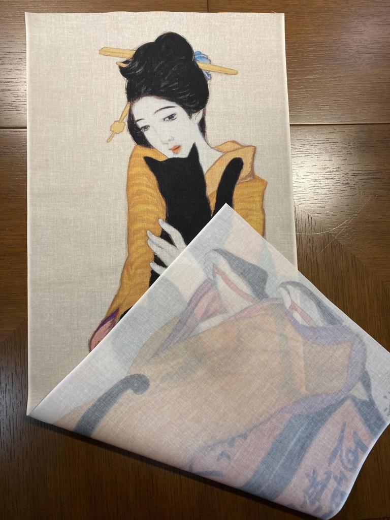 Ukiyo-e hand towel from all over the world, Yumeji Takehisa, Kurofuneya