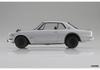 Aoshima (AOSHIMA) 1/24 Raku Plastic Snap Car Series KPGC10 Skyline HT 2000GT-R 1970 Silver Pre-Colored Plastic Model Kit 01-SI