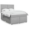 VidaXL Slatted Bed Base with Mattress Light Grey 160x200cm Fabric 3292832