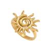 Classic Spiral Sun Ring Stainless Steel Metal Smooth Finger Rings Gold Adjustable Hand Ornament Wedding