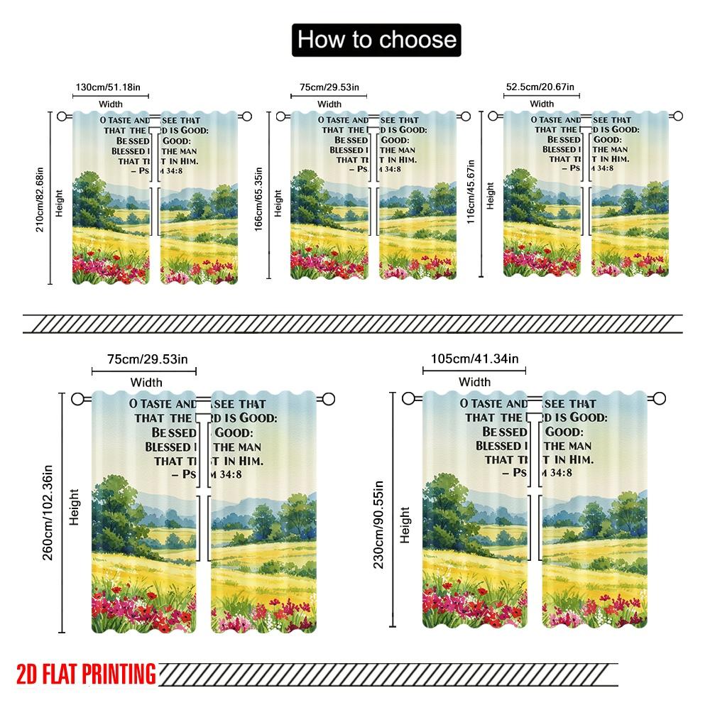 2pcs 2D Flat Printing Drapes Taste See Lord Good 100% Polyester Without Electricity All Season Party & Holiday Decor Use for