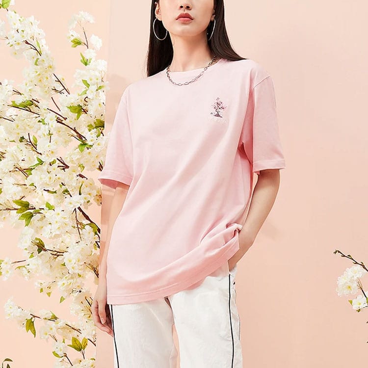 Li Ning Sports Fashion Collection T Shirts Men's Pink Crew Neck Moderate Straight Fit AHSR628-2