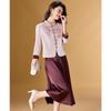 New Chinese Style Embroidered Satin Two-Piece Dress