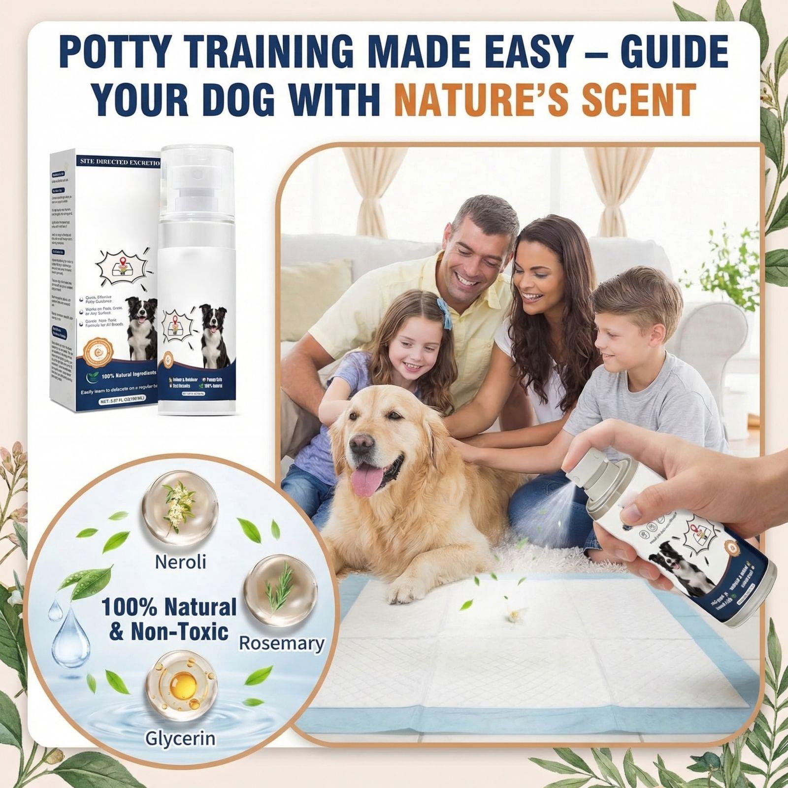 

Here Dog Training Spray, A Puppy Training Aid Suitable For Both Indoor And Outdoor Use. (This Product Is Also Called Dog Training Spray 150ml One Size