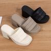 Fashion Women Summer High Heels Slippers Women Chunky Sandals Design New Casual Shoes Platform Slingback Flip Flops Zapatos Femme Pumps