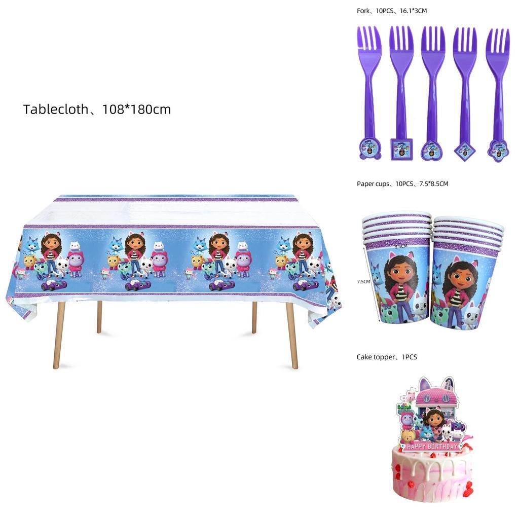 Einzigartiges und farbenfrohes Gabby-Puppenhaus-Geburtstagsdekorationsset für alle Anlässe