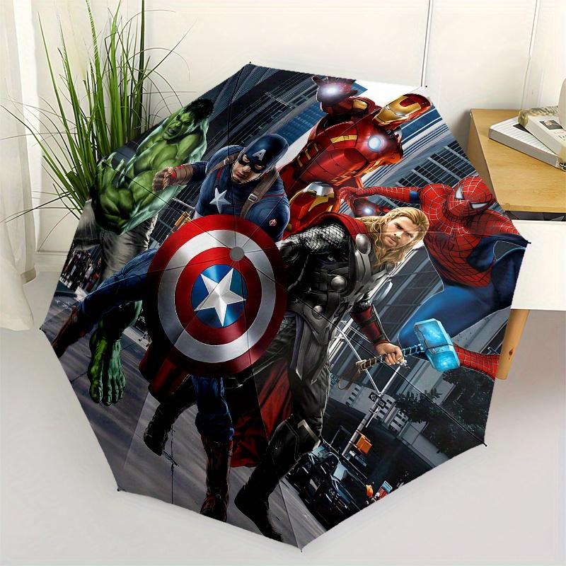 Disney Avengers, Super-héros, Bandes dessinées Parapluie de Haute Qualité, Design Pliant à Huit Nervures, Ouverture et Fermeture Automatiques, Petit, Élégant et Prati