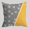 Geometric Pillowcase, Yellow and Gray Geometric Peach Skin Velvet Printed Pillow Cushion Cover, Sofa Car Backrest