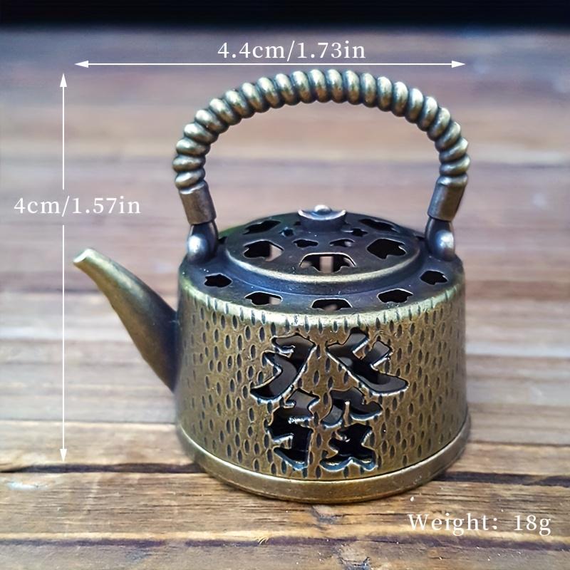 Creative Gifts Mini Fa Cai Teapot Small Incense Burner, Creative Alloy Incense Burner Small Incense Burner, Interior Creative Ornament