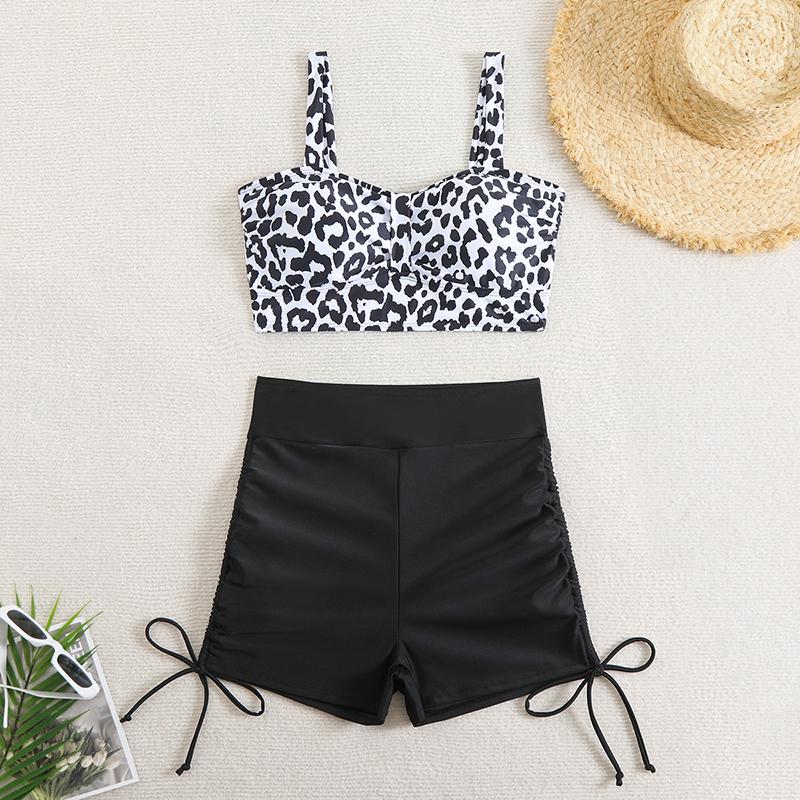 

Bikini Women Swimsuit New Leopard Sling Shorts Bikinis Set Sexy Swimwear Summer Two Piece Set Beachwear Bathing Suit Female S