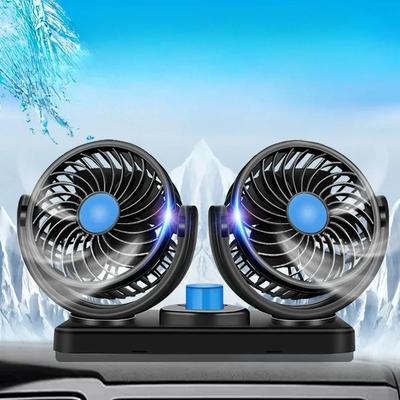 Car Fan Dual Head Air Fan Charging 360 Degree Rotating Neck Cooler 24v12V Cooling Strong Wind Car Accessories Fan Cooling Car