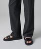 Musinsa Standard Summer Wool Two-Tuck Wide Hidden Elastic Waist Slacks [Charcoal Gray]